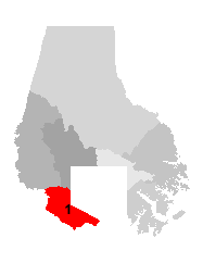 Map highlighted district 1 of Baltimore County