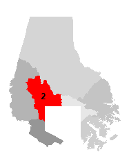 Map of Baltimore County Maryland with district 2 highlighted